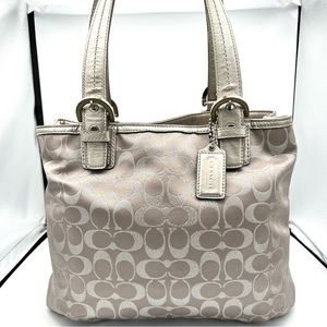 EUC Purple Silver Coach Signature Collection Purse Handbag